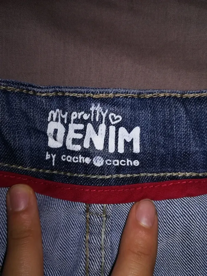 Jupe en jean bleue, Cache cache, taille S, très bon état - photo numéro 2