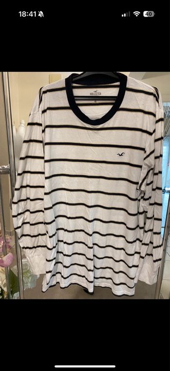 Pull fin rayé homme Hollister XL