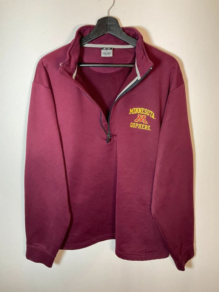 Sweat polaire 1/4 zip bordeaux pour homme Under Armour Minnesota Gophers taille L 322 - photo numéro 2
