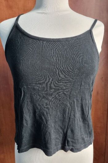 Débardeur court à bretelles noir 38-40