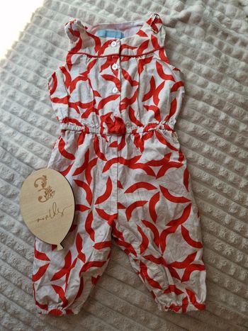Salopette manches courtes à motifs bébé fille obaïbi 3mois