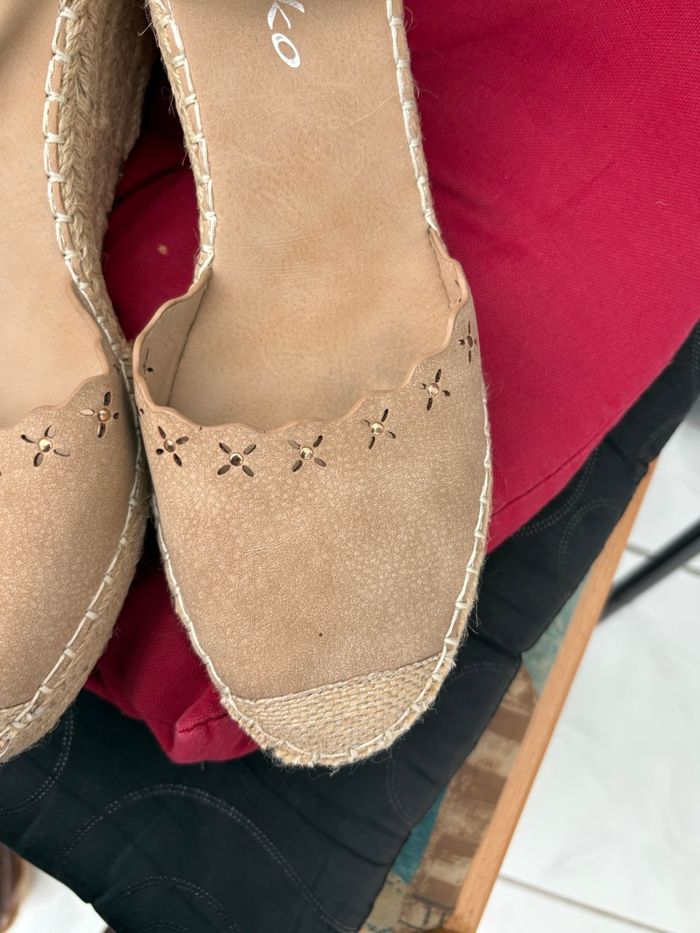 Sandales compensées beige - photo numéro 6