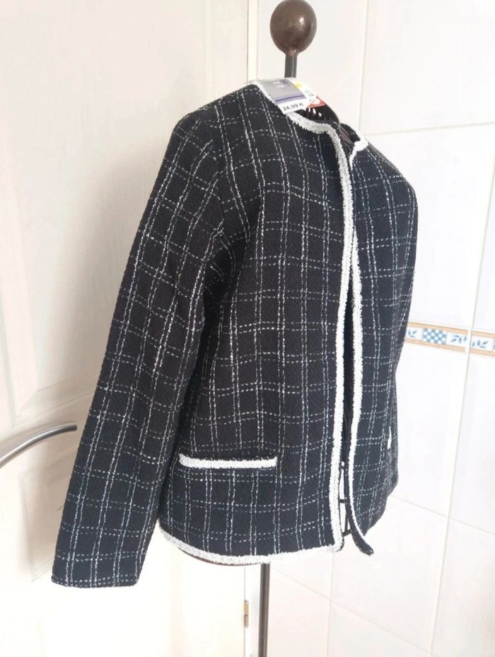 Neuf jolie veste blazer noir et blanc femme eldys taille M/38 - photo numéro 3