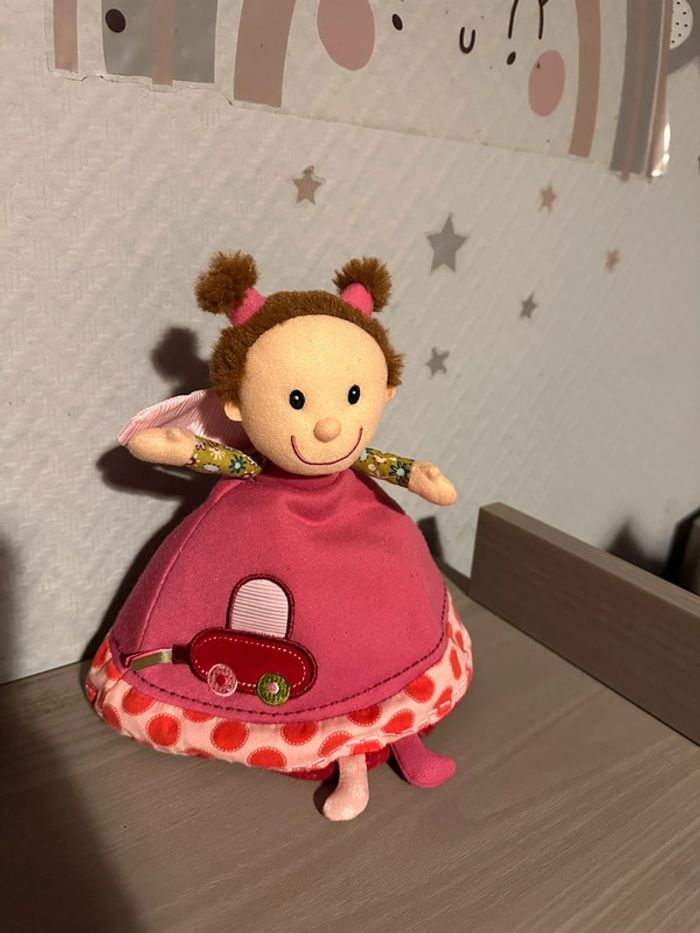 Doudou Peluche Réversible Fille Fée Coccinelle Liz Lilliputiens - photo numéro 2