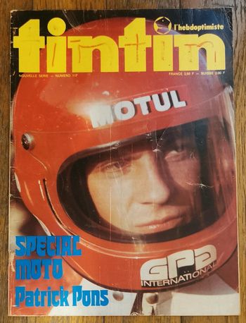 Ancien magazine Tintin N°117 l'hebdotimiste spécial moto 1975 vintage