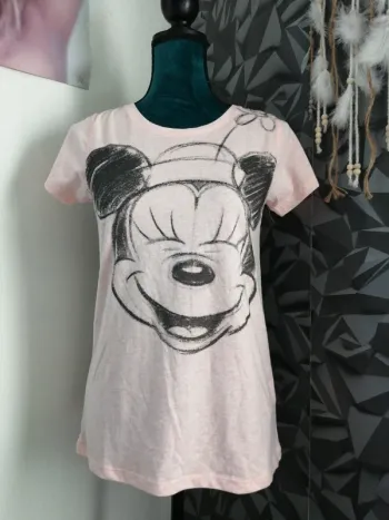 Tee-shirt rose clair disney avec imprimé mickey noir / la halle / (M)