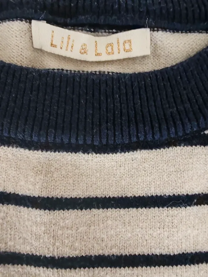 Pull col rond femme a rayures motif coeur Lili lala taille unique - photo numéro 3