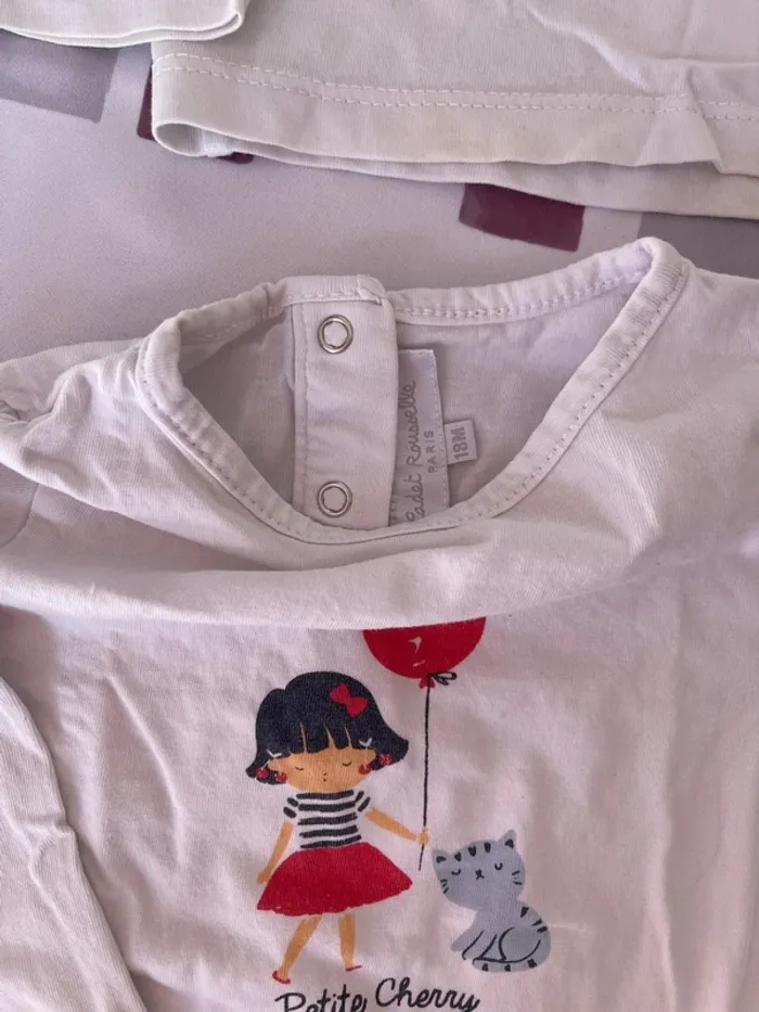 Lot de 2 t-shirts manches longues – Cadet Rousselle – Taille 18 mois - photo numéro 3