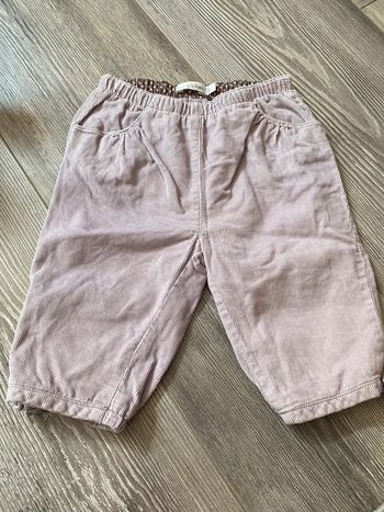 Pantalon velours lilas fille 3 mois