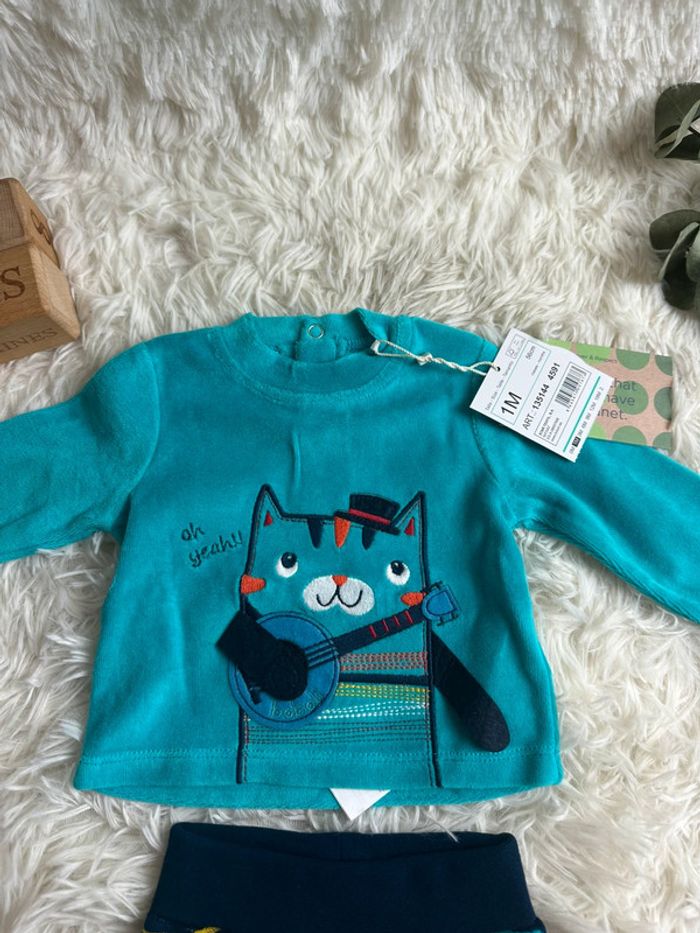 Pyjama velours deux pièces Boboli taille 1 mois - photo numéro 3