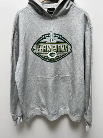 Hoodie Reebok Superbowl Green Bay Packers NFL Mens Size Large