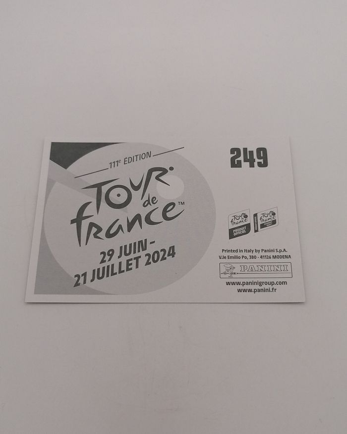 Panini sticker Tour de France 2024 n° 249.