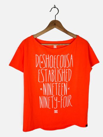 T-shirt DC Shoes - Orange - Taille XS - Motif Vintage