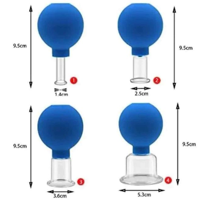 Lot 4 ventouses en verre + balle d'aspiration professionnelle avec boule en silicone  NEUF - photo numéro 2
