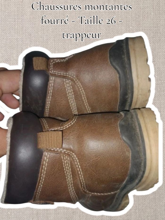 Chaussures montantes fourré - Taille 26 - trappeur - photo numéro 3