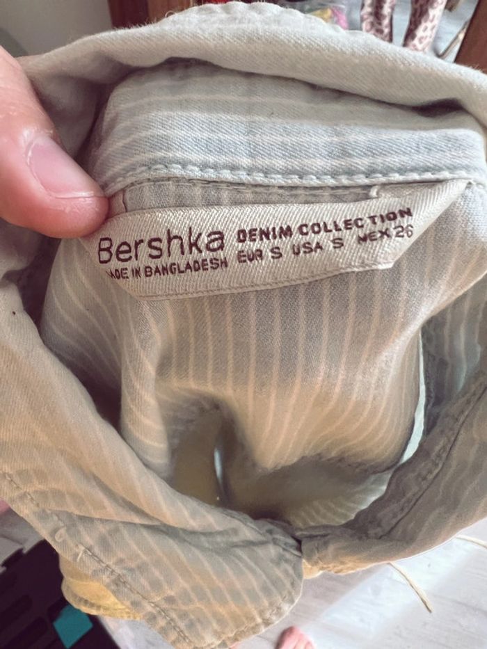 Chemise jean et rayure femme bershka - photo numéro 4