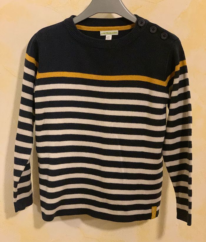 Pull marin bleu garçon en maille Vertbaudet 6 ans