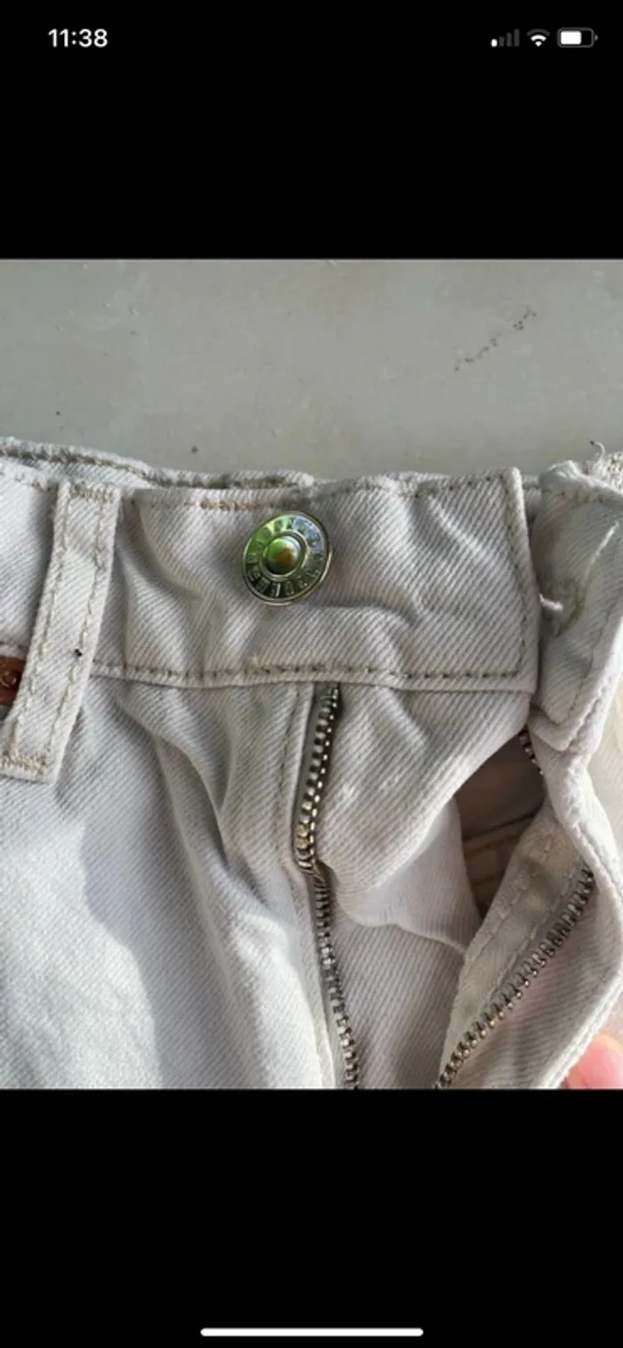 Jean large beige femme taille XS - photo numéro 5