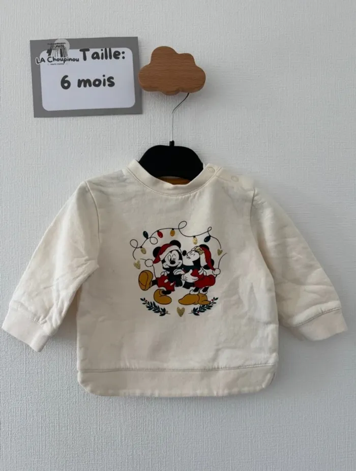 Pull Minnie et Mickey Noël - taille 6 mois 🌸