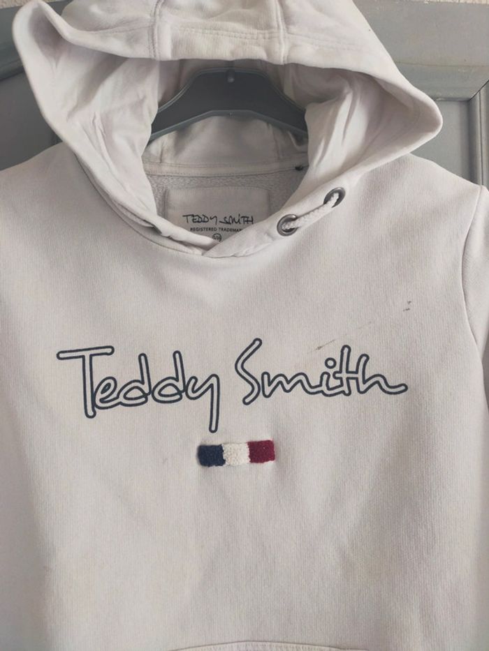 Pull a capuche blanc T 16 ans ou 34 Teddy Smith - photo numéro 4