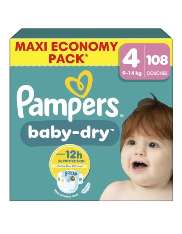 🍼 Couches Pampers Baby-Dry Taille 4
