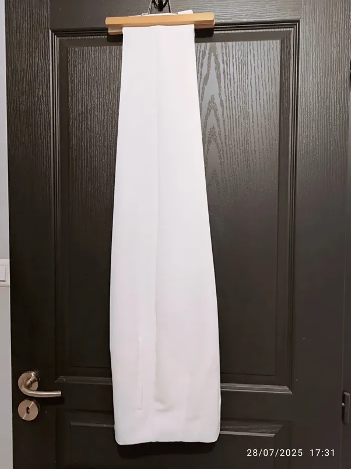 Pantalon iconique taille haute Zara blanc - photo numéro 4