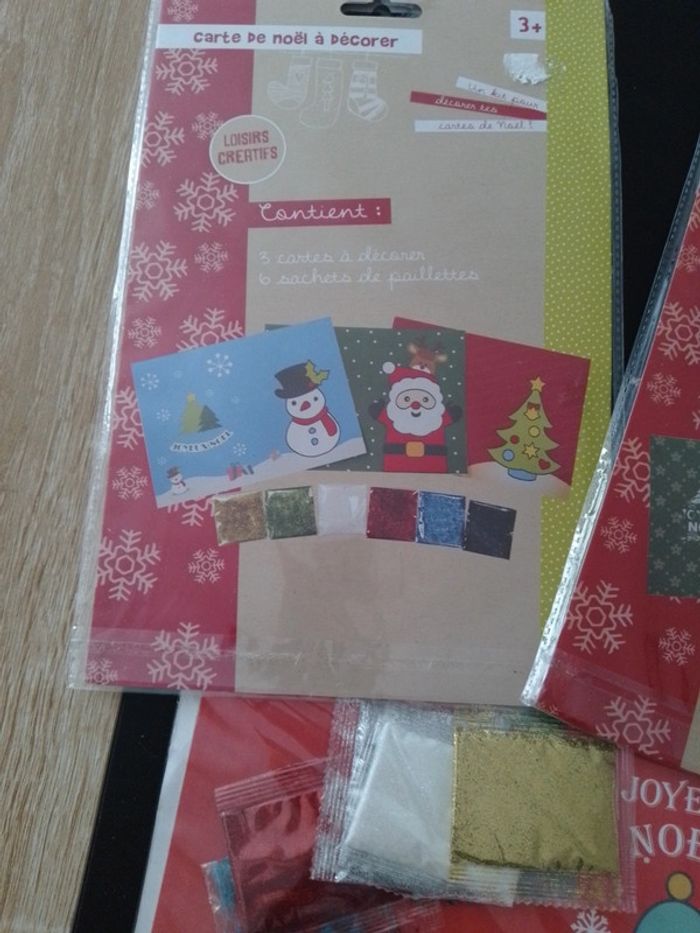 3x3 cartes loisirs créatifs paillettes de NOËL - 16x22cm ( plusieurs exemplaires voir annonce) - photo numéro 3