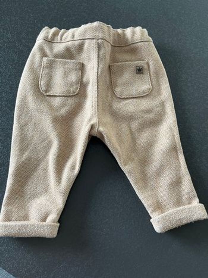 Pantalon beige tape à l’œil 6mois - photo numéro 2
