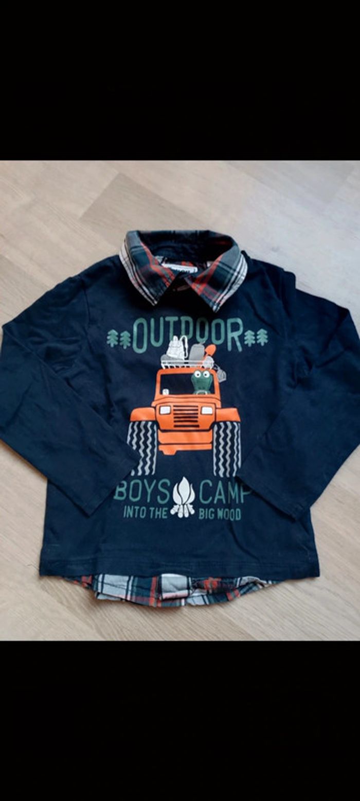 Tee-shirt manches longues 2 en 1