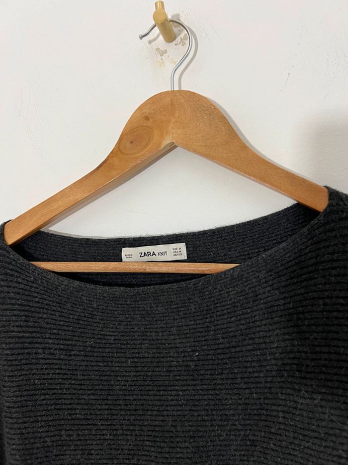 Pull Zara côtelé gris - photo numéro 4