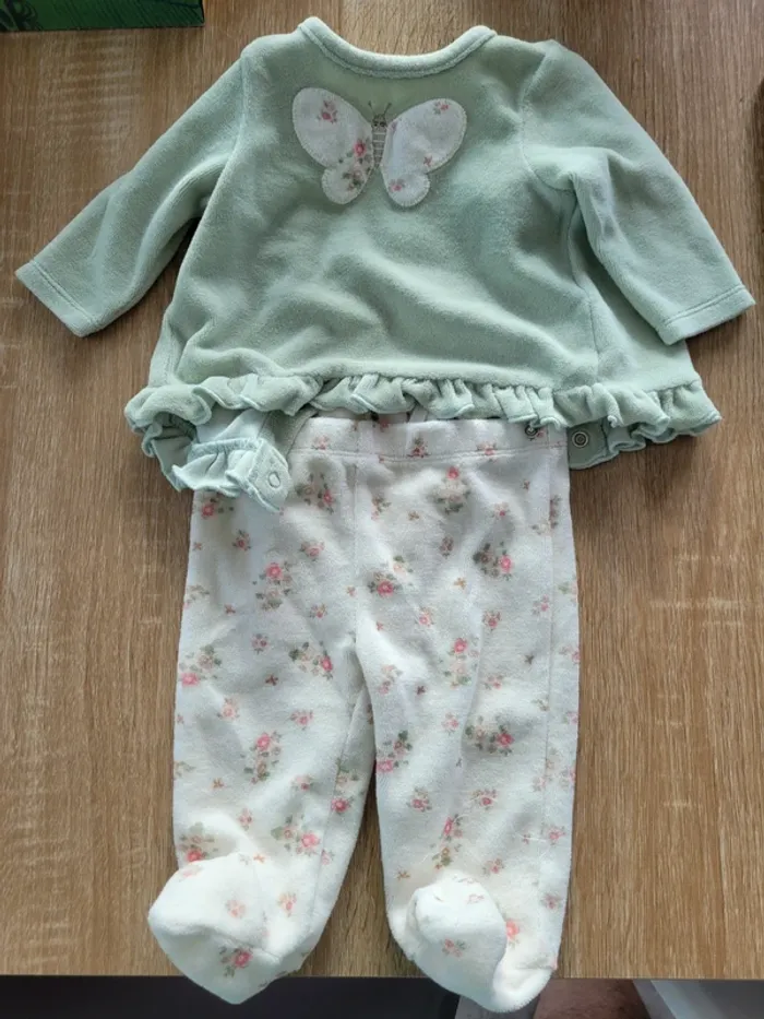 Ensemble papillon et fleurs