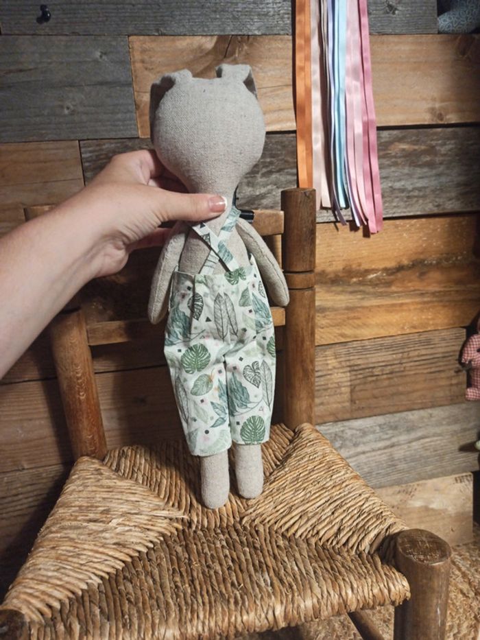 Peluche lapin salopette tbe - photo numéro 7