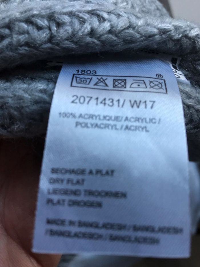 #Cape #poncho #grise #col cheminée #taille unique #Zamba - photo numéro 3