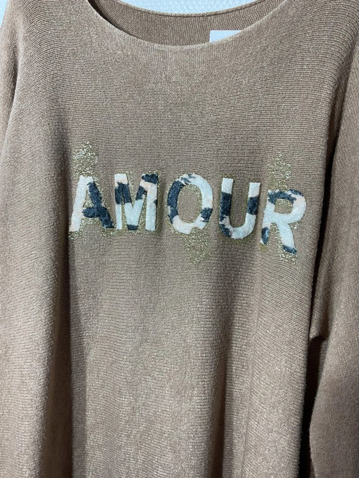 Pull « amour » femme taille unique (44-52)- vivichy - neuf avec étiquette - photo numéro 2