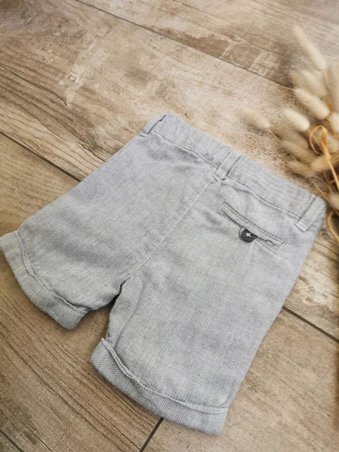 🌺DPAM Très joli short lin et coton gris 3mois - photo numéro 9