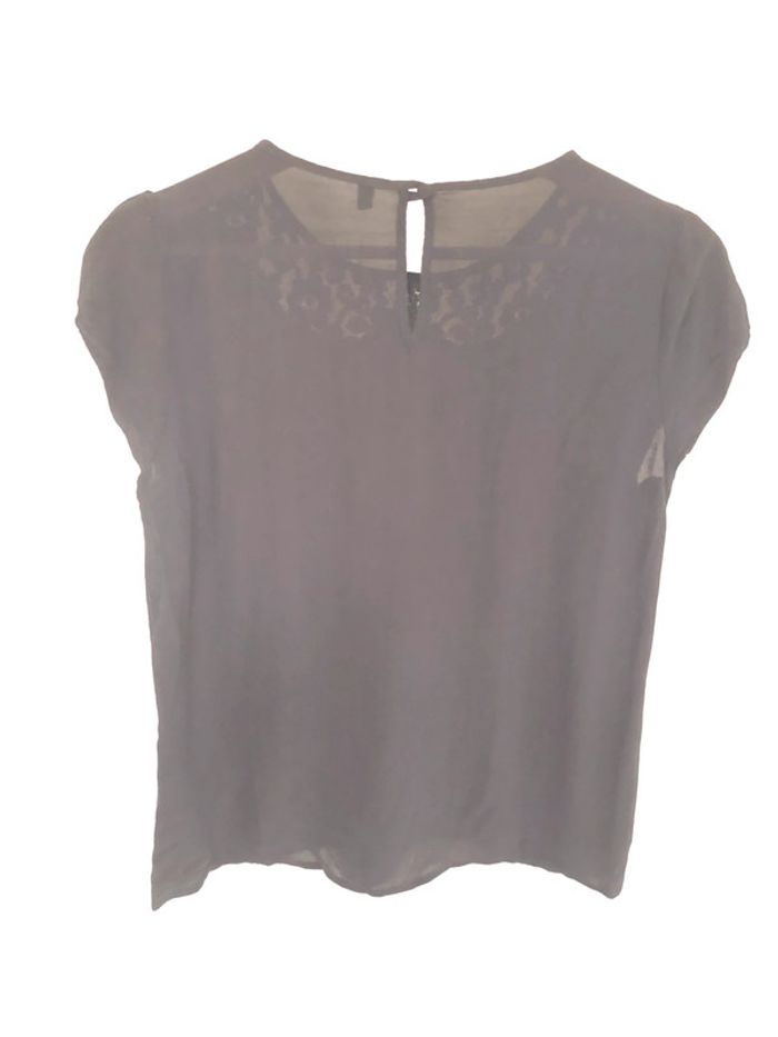 Blouse noire col Claudine en dentelle Benetton taille XS / 34 36 comme neuve - photo numéro 14