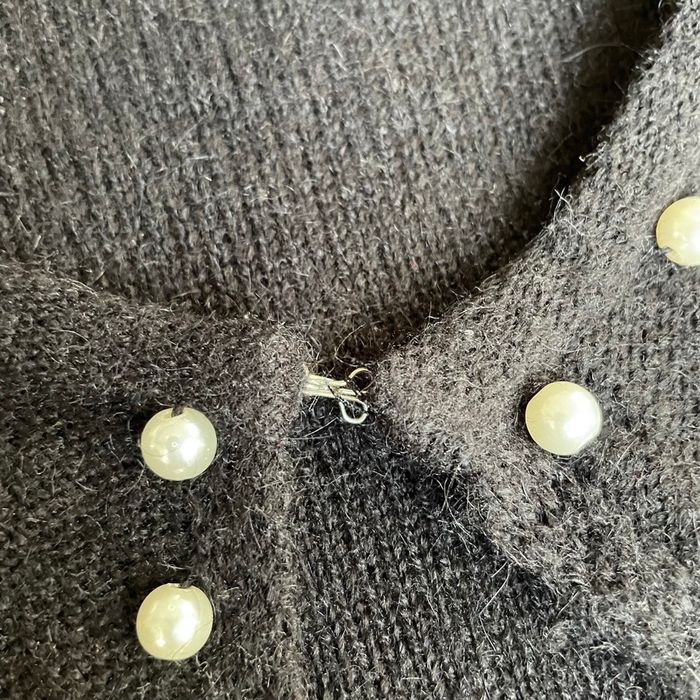 Gilet noir perles Vero Moda Taille M laine & angora chic et chaud V058 - photo numéro 8