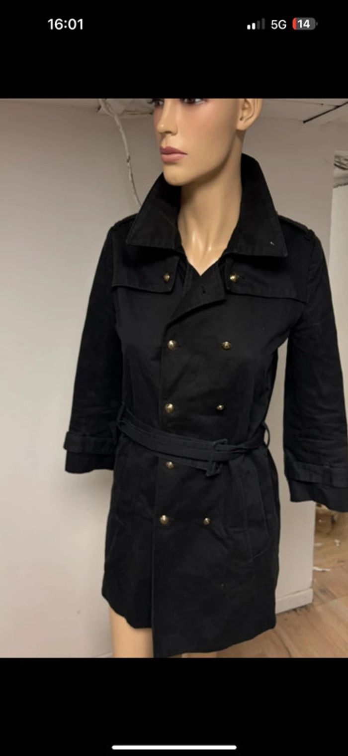 Trench noir The Kooples neuf avec ceinture – taille M - photo numéro 2