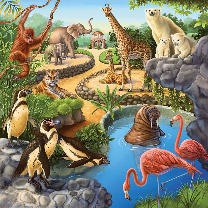 Ravensburger 09265 Animaux Sauvages du Zoo / Domestiques 3x49 pièces - photo numéro 3