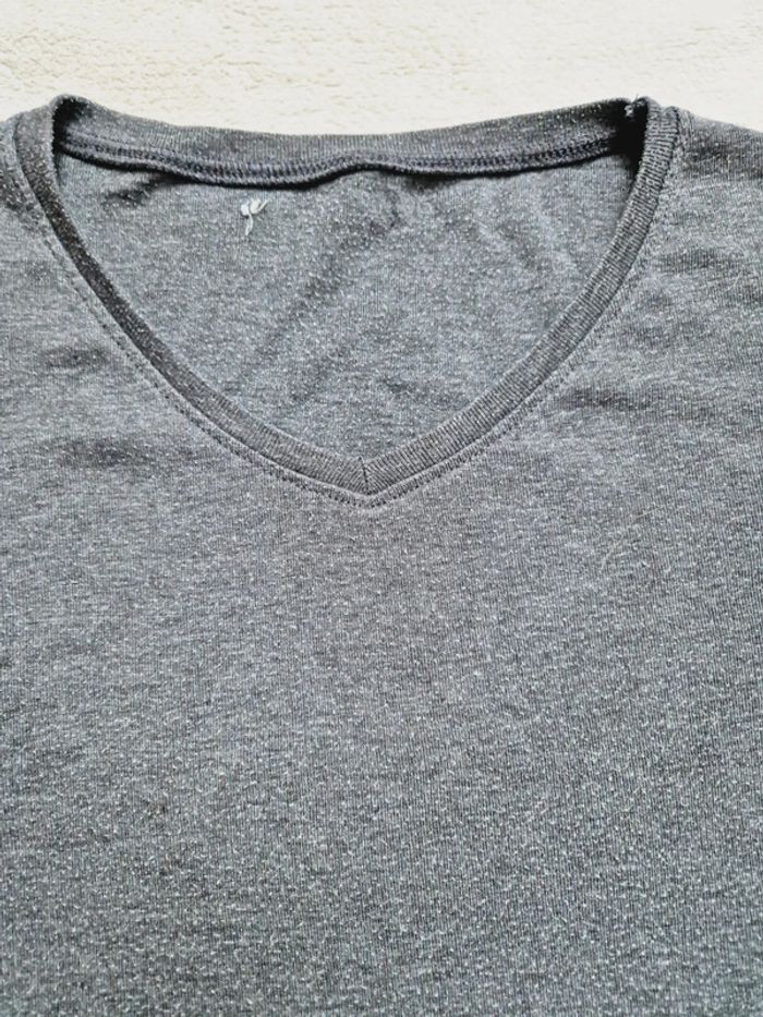 Pull leger gris fille col V 12 ans - photo numéro 3