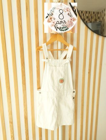 Robe salopette jean blanche Kiabi neuve 8ans