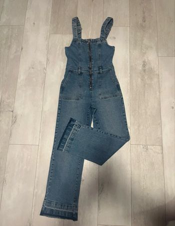 salopette pantalon en jean bleu zippée primark - t32