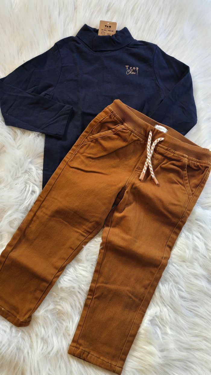 (NEUFS non portés) 🏷🏷🥰💙 superbe ensemble sous pull et pantalon doublé 36mois Garçon 💙🥰🤩 - photo numéro 2