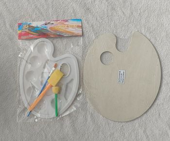 Lot de 2 palettes de peinture (1 en bois et 1 en plastique)