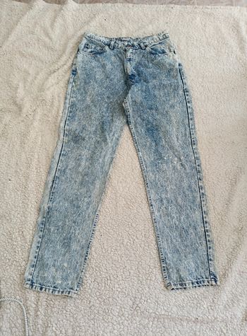 Jean vintage Brittania USA taille haute coupe droite bleu clair délavé années 90