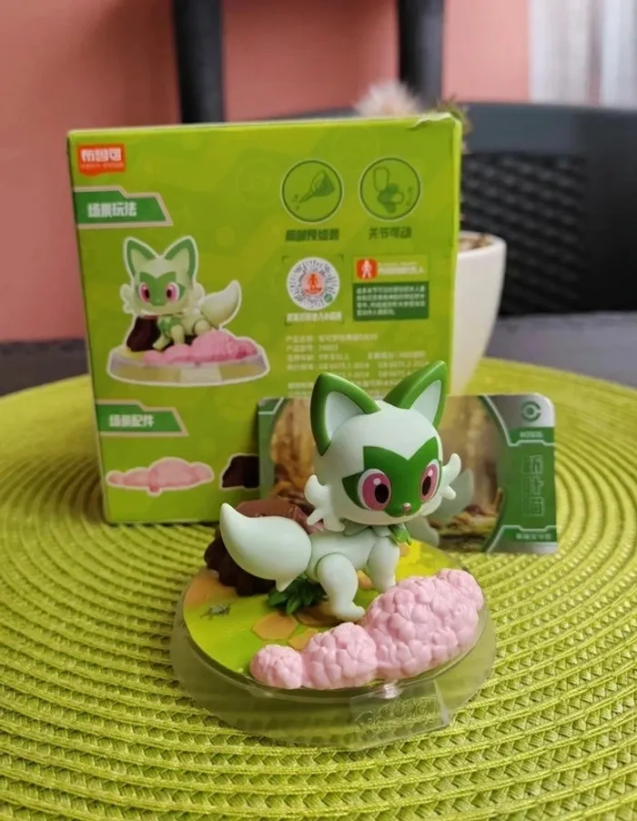 Figurine Collection Pokémon - Poussacha (Sprigatito), style lego/mega Neuf - photo numéro 4