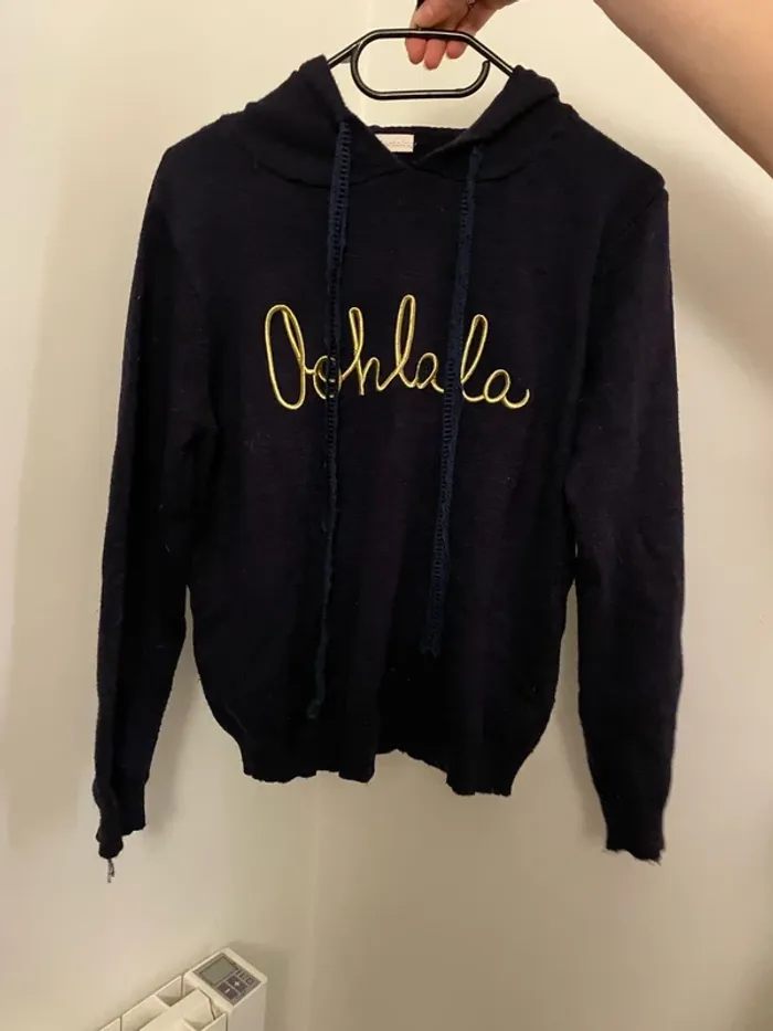 Sweat à capuche bleu marine