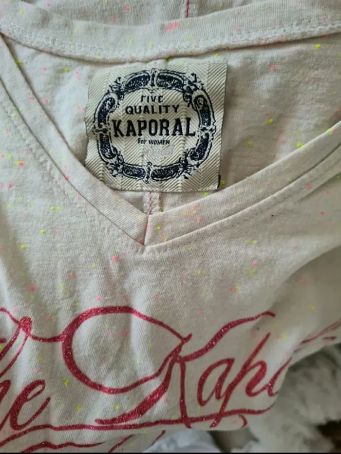 T-shirt beige Kaporal Taille S - photo numéro 4