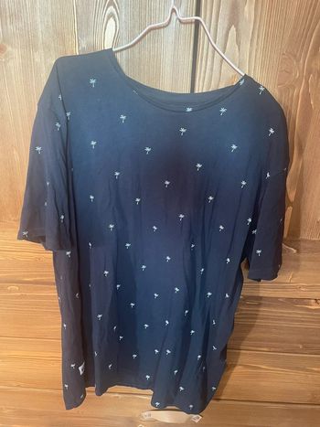 Tee shirt bleu marine motif palmier RMs26