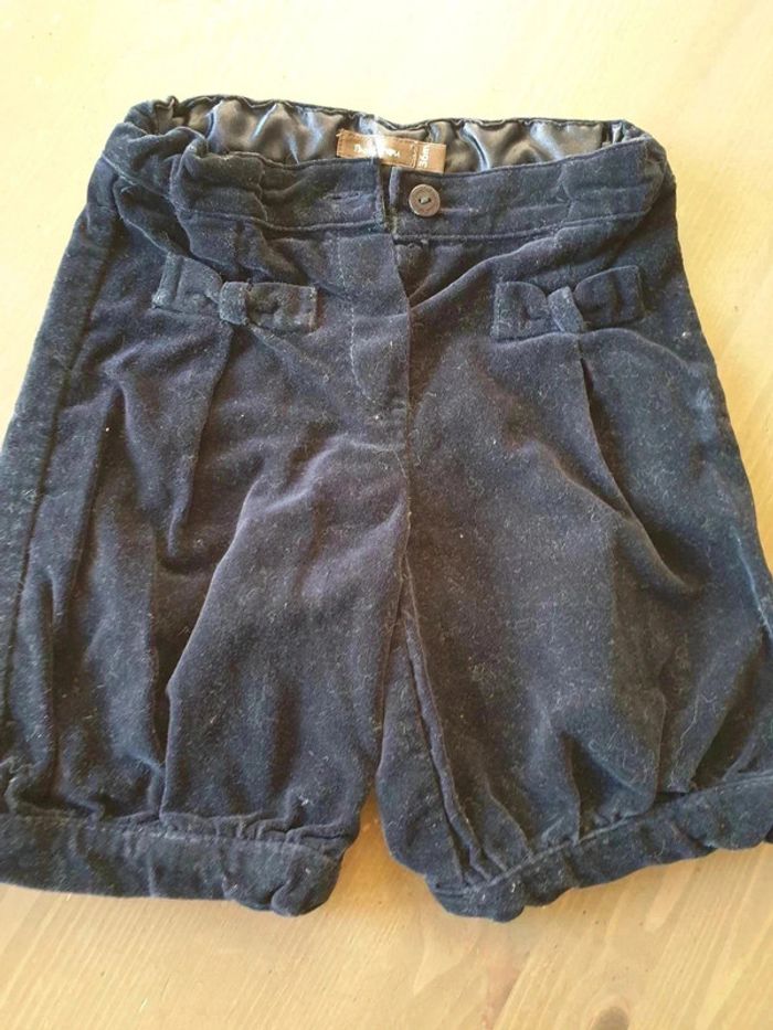 Short en velours 36 mois 3 ans Bout'chou bleu marine